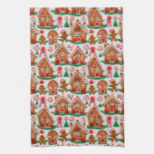 Gingerbread House Needlework Kerst Feestdagen Theedoek (Verticaal)