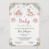 Gingerbread House Ornament Baby Shower Invitation Kaart (Voorkant)