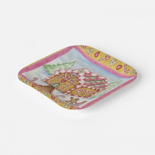 Gingerbread House Papier Borden Papieren Bordje (Gebogen)