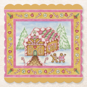 Gingerbread House Papier Onderzetters
