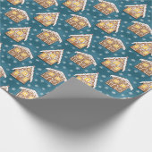 Gingerbread house pattern cadeaupapier (Hoek)