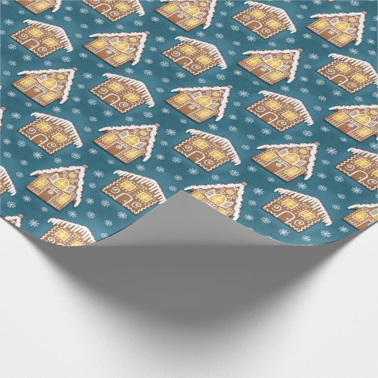 Gingerbread house pattern cadeaupapier (Hoek)