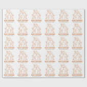 Gingerbread House Pattern Vrolijk Kerstfeest Cadeaupapier (Vlak)