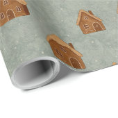 Gingerbread House Pattern Wrapping Paper Cadeaupapier (Rol Hoek)