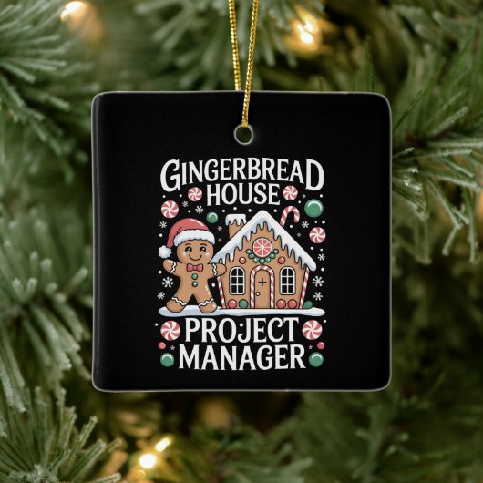 Gingerbread House Project Manager Cookie Baking Keramisch Ornament (Boom)
