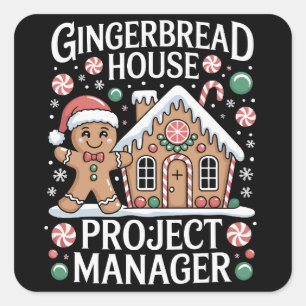 Gingerbread House Projectmanager Koekjes Bakken Vierkante Sticker