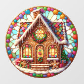 Gingerbread House Ronde Raam Cling Raamsticker (Vel)