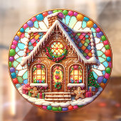 Gingerbread House Ronde Raam Cling Raamsticker (Vel 2)