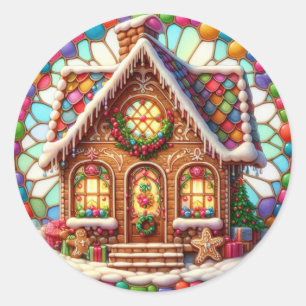 Gingerbread House Ronde Stickers