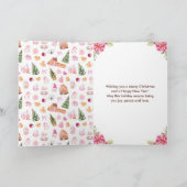 Gingerbread House Roze Vrolijk Kerstfeest Feestdagen Kaart (Binnen)