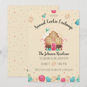 Gingerbread House Schattige Vakantie Cookie Exchan Kaart