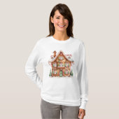 Gingerbread House T-shirt met lange mouwen (Voorkant volledig)