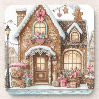 Gingerbread House Village Bier Onderzetter