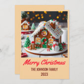 Gingerbread House - Vrolijk kerstfeest Feestdagenkaart (Voorkant / Achterkant)