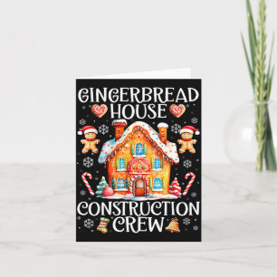 Gingerbread Huis Bouwploeg Bakken Kerstmis Kaart
