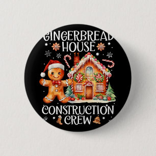 Gingerbread Huis Bouwploeg Koek Koning Ch Ronde Button 5,7 Cm