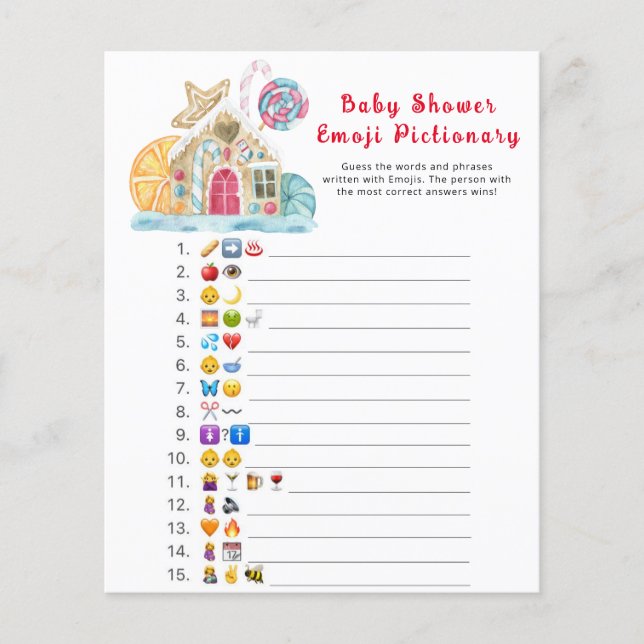 Gingerbread huis - Emoji pictionary spel (Voorkant)