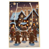 Gingerbread huis en schattige peperkoek familie medium cadeauzakje (Voorkant)