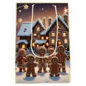 Gingerbread huis en schattige peperkoek familie medium cadeauzakje (Achterkant)