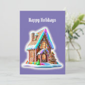 Gingerbread Huis Groet Feestdagenkaart (Staand voorkant)
