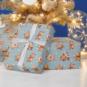 Gingerbread Huizen en Mannen Cadeaupapier