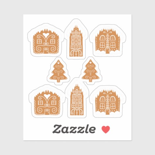 Gingerbread Huizen sticker pack (Vel)