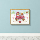 Gingerbread Jongen en Meisje Canvas Kunst (Insitu (Houten vloer))