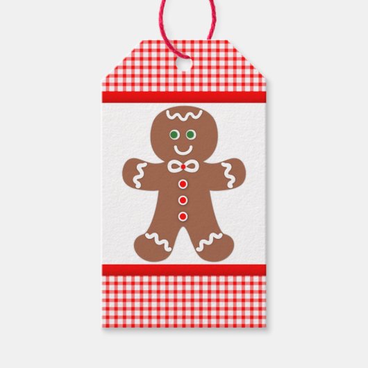 Gingerbread Jongen Kerstmis Cadeaulabel (Voorkant)