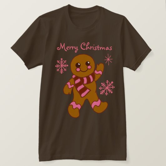 Gingerbread Jongen Kerstmis T-shirt (Design voorkant)
