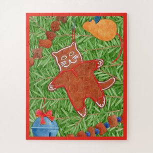 GINGERBREAD KAT 16x20 Grote Stukken Puzzel