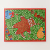 GINGERBREAD KAT 16x20 Grote Stukken Puzzel (Horizontaal)