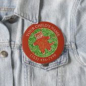 GINGERBREAD KAT Child ID Button - Gingerbread (In situ)