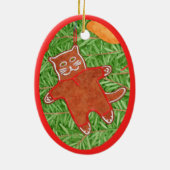 GINGERBREAD KAT keramisch ovaal Ornament (Achterkant)