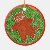 GINGERBREAD KAT keramische cirkel Ornament (Achterkant)
