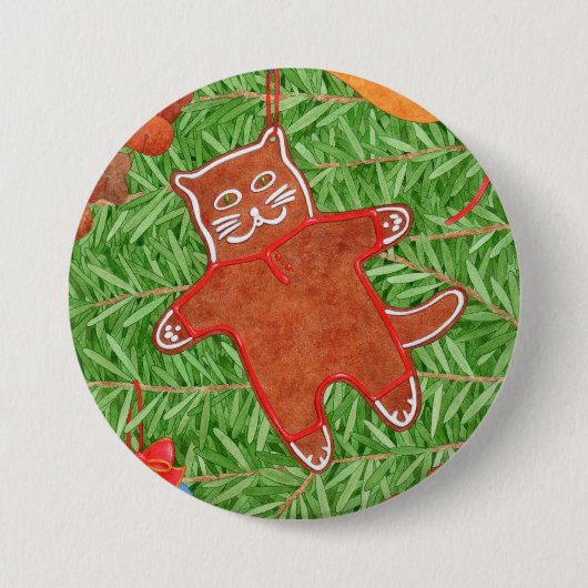 GINGERBREAD KAT Ronde Pin Button (Voorkant)