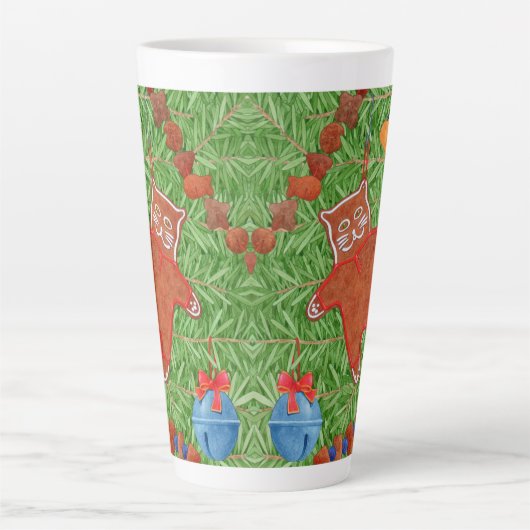 GINGERBREAD KAT Tall Latte Mok (Voorkant)
