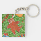 GINGERBREAD KAT Vierkante Acryl Sleutelhanger (Achterkant)