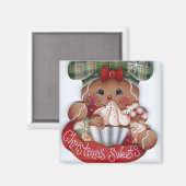 Gingerbread Kerst Sweets Magnet Magneet (Voorkant / Achterkant)