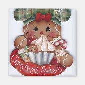 Gingerbread Kerst Sweets Magnet Magneet (Voorkant)