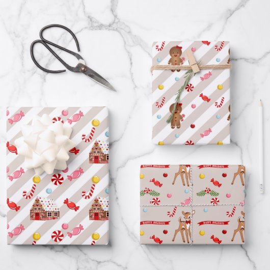 Gingerbread Kerstcadeau inpakpapier (Voorkant)