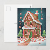 Gingerbread Kersthuis, Postkruising Briefkaart (Voorkant / Achterkant)