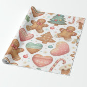 Gingerbread kerstinpakpapier cadeaupapier (Uitgerold)