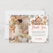 Gingerbread Kerstkoekje Verjaardagsfoto Bedankkaart (Voorkant)