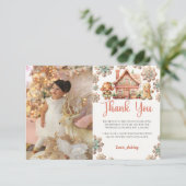 Gingerbread Kerstkoekje Verjaardagsfoto Bedankkaart (Staand voorkant)