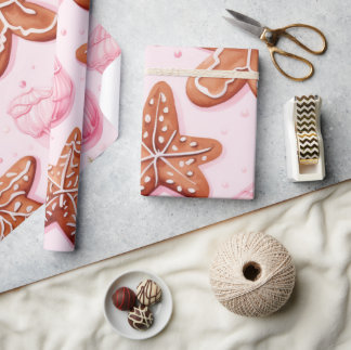 Gingerbread Kerstkoekjes Roze inpakpapier