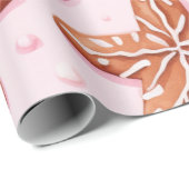 Gingerbread Kerstkoekjes Roze inpakpapier (Rol Hoek)