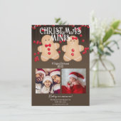 Gingerbread Kerstmis Minis Fotografie Flyer Kaart (Staand voorkant)