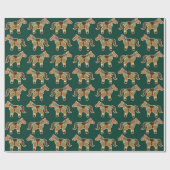 Gingerbread Kerstmis Paard Cookie Patroon Cadeaupapier (Vlak)