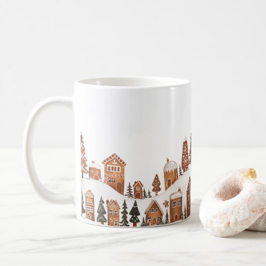 Gingerbread Kerststad Mok (Met donut)