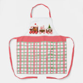 Gingerbread Kersttrein Schort (Voorkant)